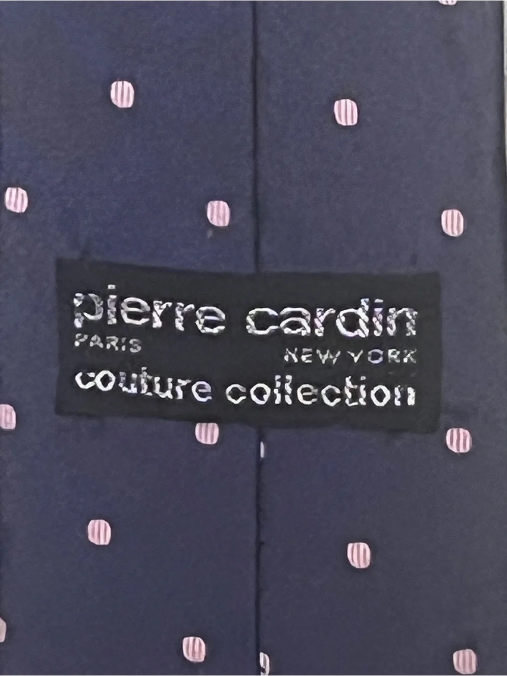 VTG Pierre Cardin 100% Silk Tie Purple Pink Polka Dots Office Intern Retro